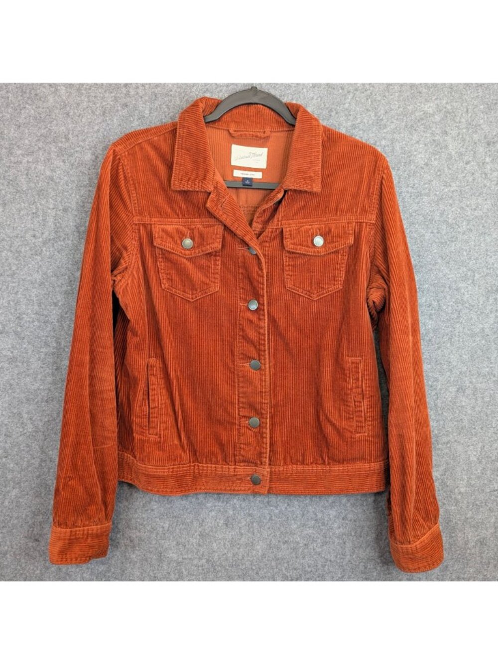 Universal Thread Freeborn Womens Corduroy Jacket Rust Orange Size M Snap Button - Picture 5 of 9